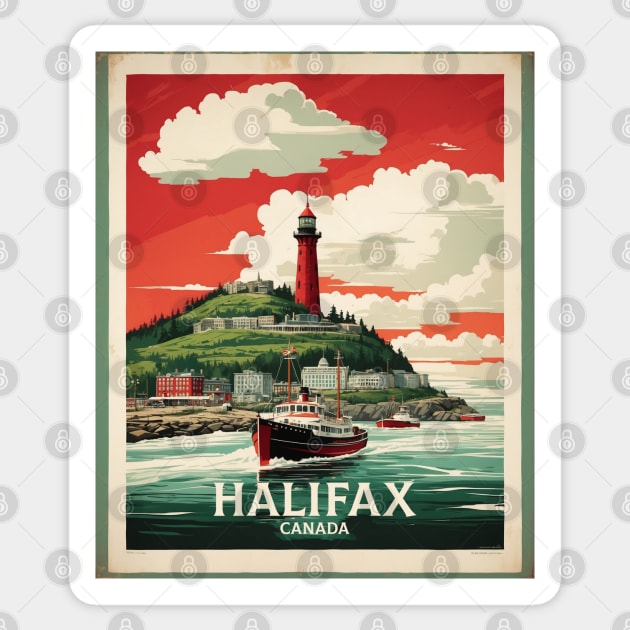 Halifax Nova Scotia Canada Vintage Poster Tourism Sticker by TravelersGems